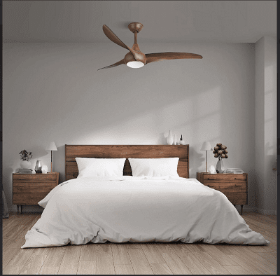 30 Modern Bedroom Decor Ideas For 2024   Light Wave Ceiling Fan 1 